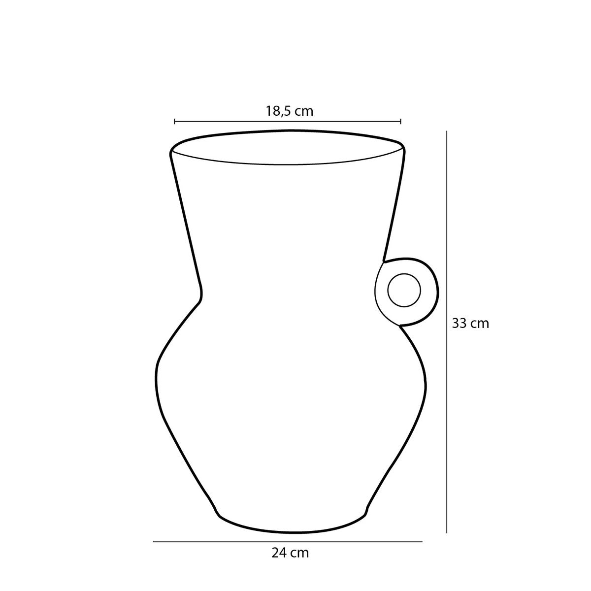 Lane Krug – H33 x Ø24 cm – Terrakotta – Taupe