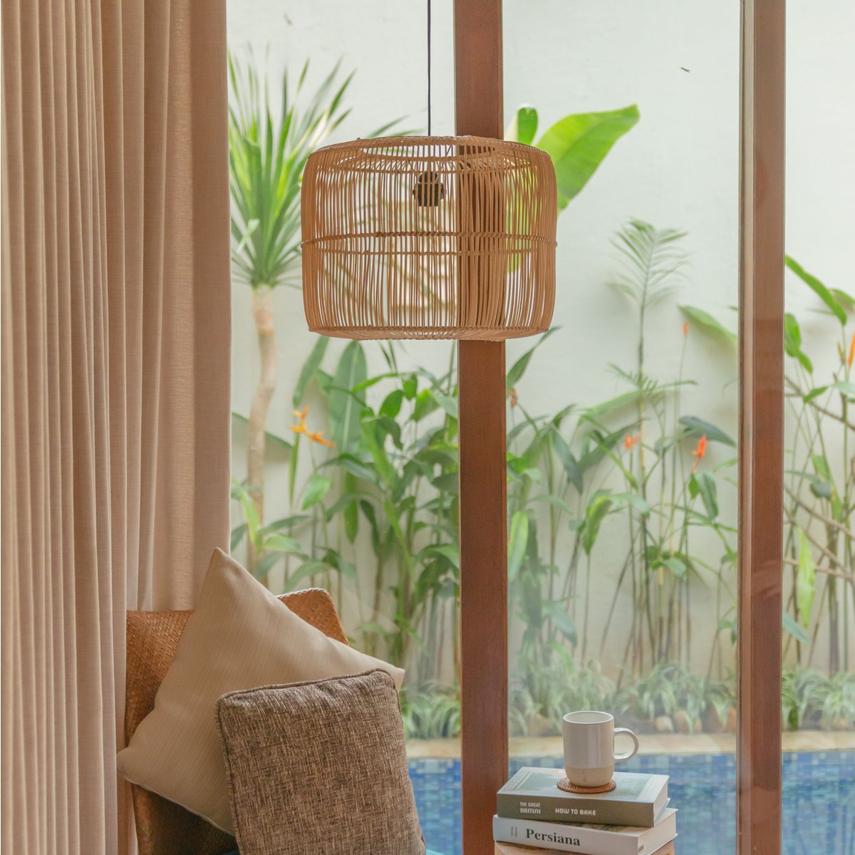Rattan lamp | Boho lampshade | Hanging lamp LIKU (2 sizes)