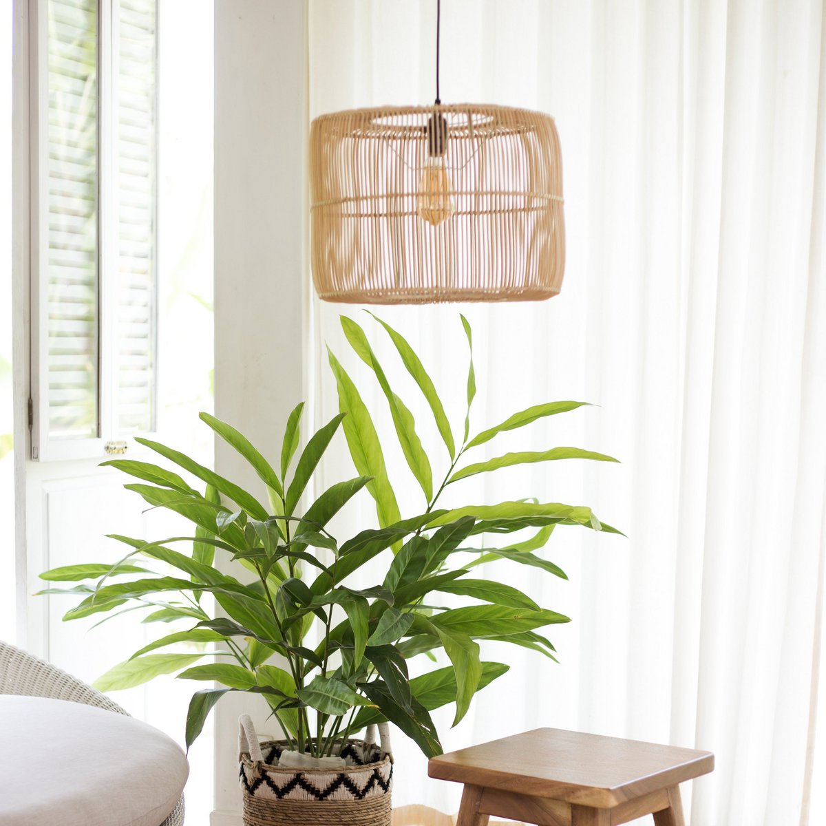 Rattan lamp | Boho lampshade | Hanging lamp LIKU (2 sizes)