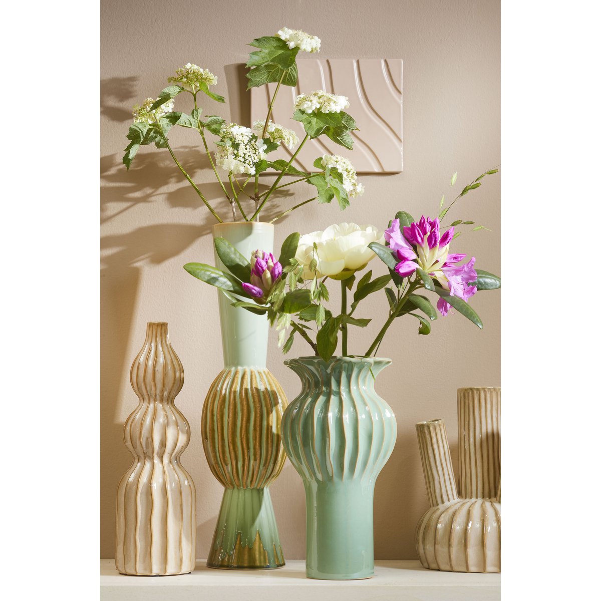 Felipe Tulpenvase – H27 x Ø20 cm – Keramik – Beige