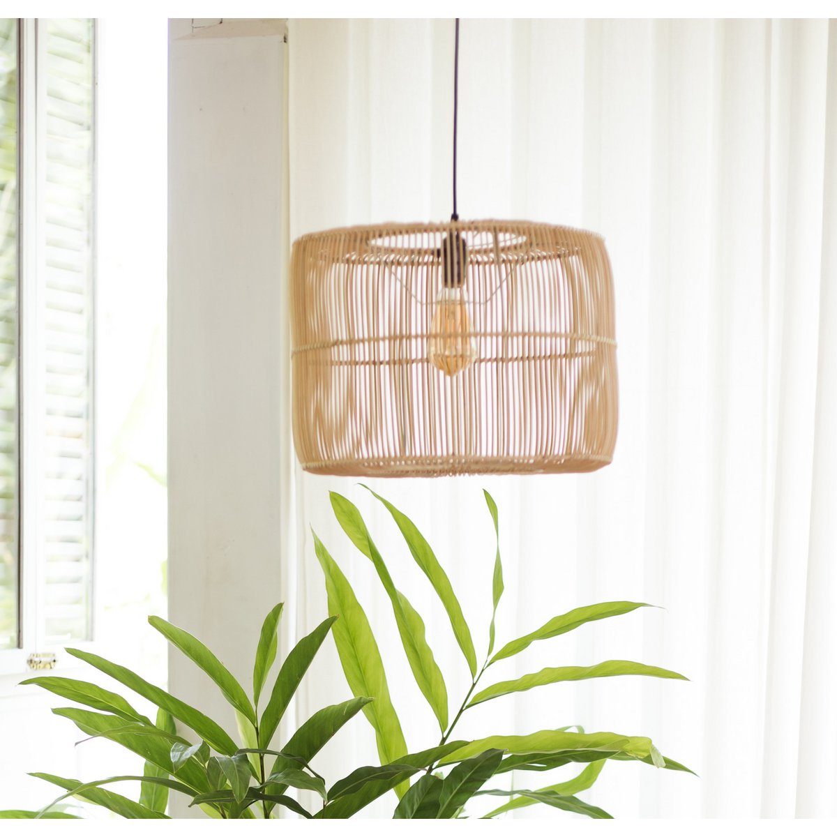 Rattan lamp | Boho lampshade | Hanging lamp LIKU (2 sizes)