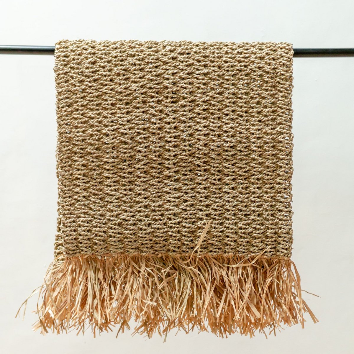 Seegrasteppich mit Quasten Boho-Teppich BARA