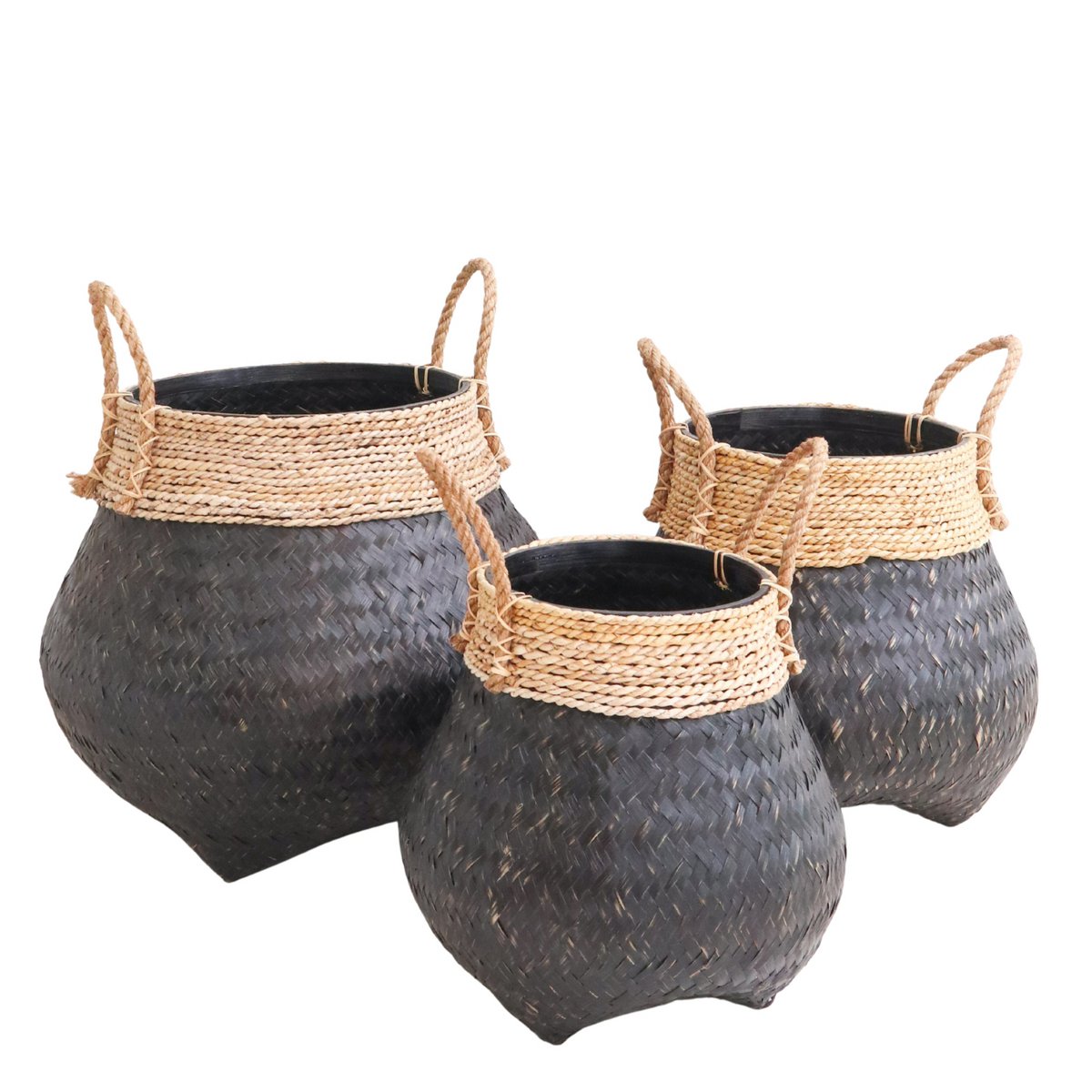 Zwarte plantenmand | Decoratieve mand | BENOA