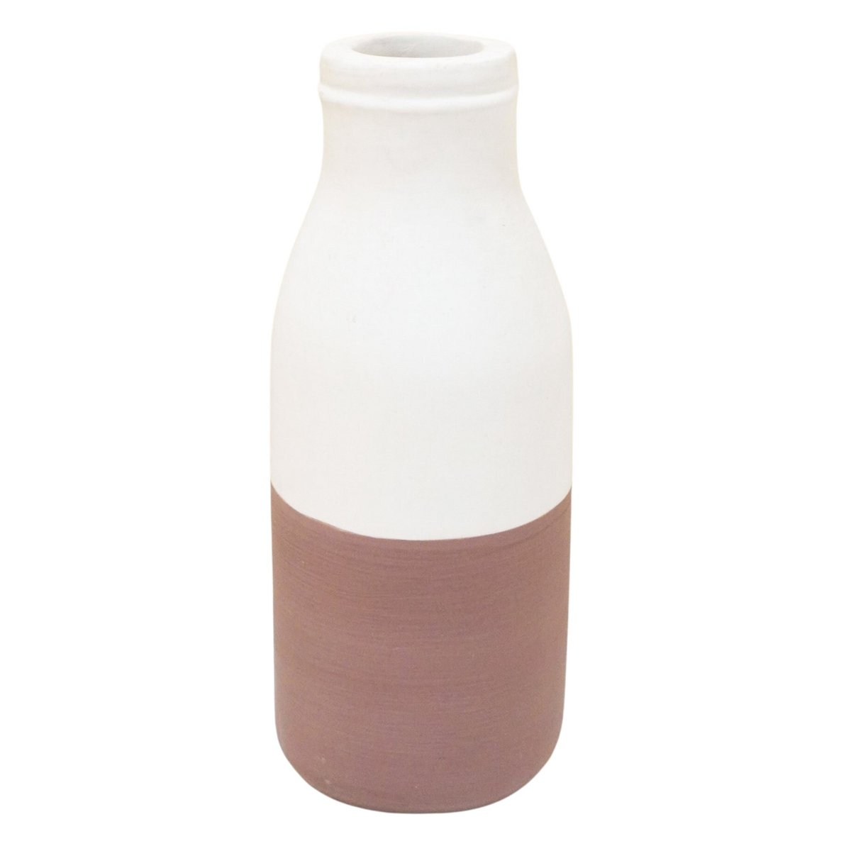 Handgegossene Vase aus Ton mit Rattangriff SITU