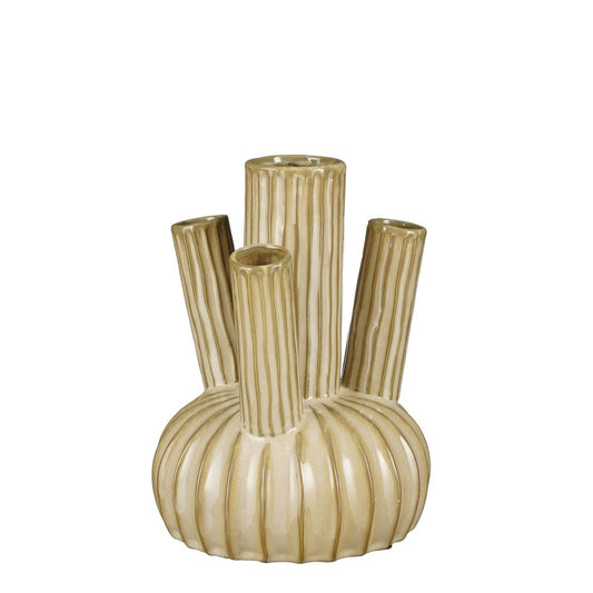 Felipe Tulip Vase - H27 x Ø20 cm - Ceramic - Beige