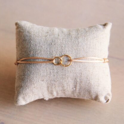 Infinity satijnen armband - champagne