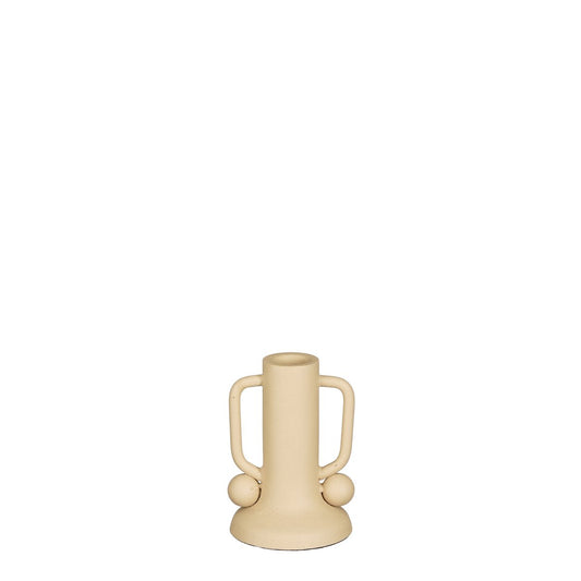 Ula Candlestick - Metal - Beige