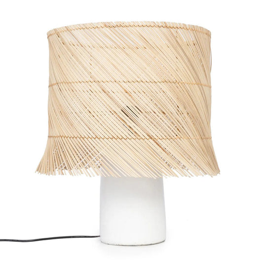 The rattan table lamp - white natural