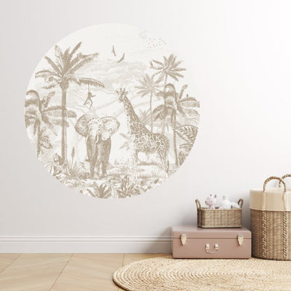 Fixed wallpaper circle with Jungle theme | Brown