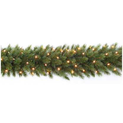 Forest Frosted Guirlande met LED Verlichting - L180 cm - Groen