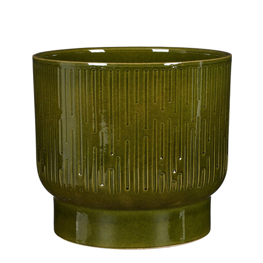 Thiago Flowerpot -Terracotta - Dark Green