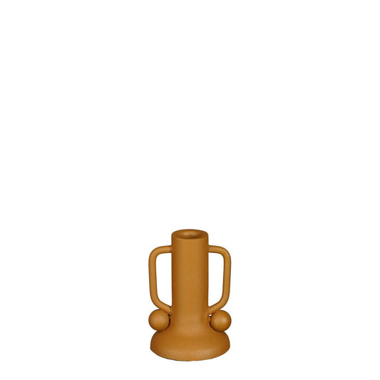 Ula Candlestick - Metal - Light Brown