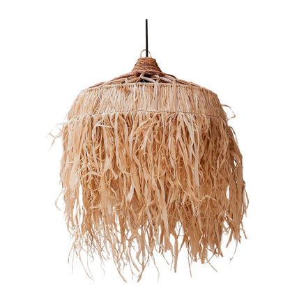 Raffia lamp with long fringes | Lampshade | Hanging lamp KAWI (2 sizes)