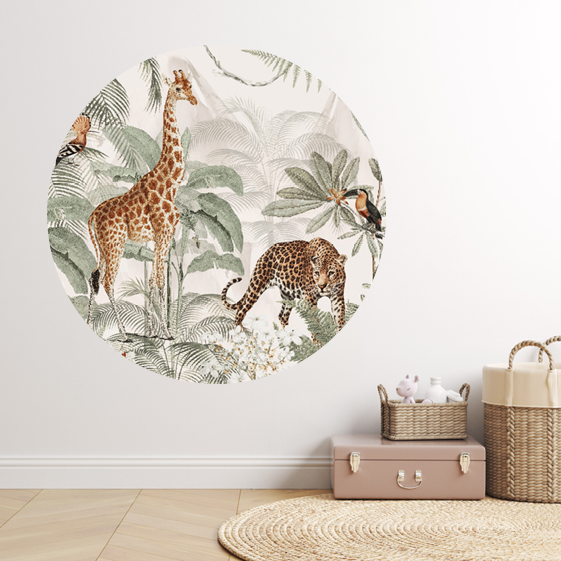 Fixed wallpaper circle with jungle theme | tropical