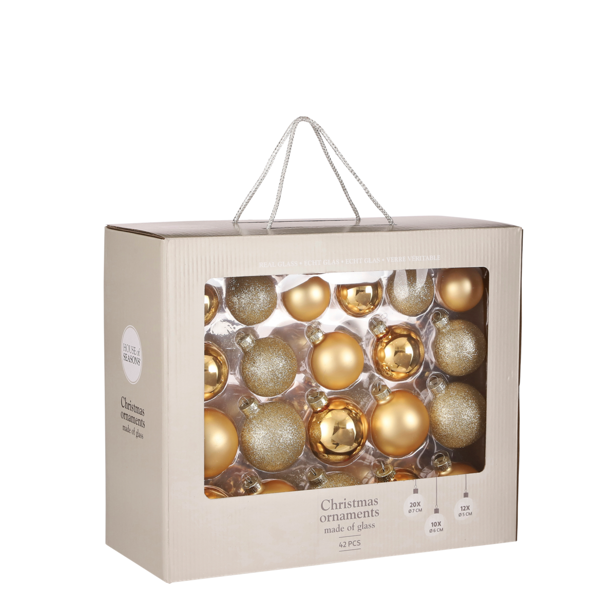 Kerstballen Set - 42 Stuks - Ø7 cm - Glas - Goud