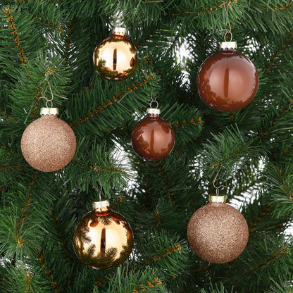 Kerstballen Set - 42 Stuks - Ø7 cm - Glas - Bruin