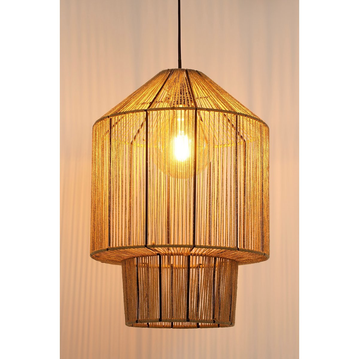 Elsa Hanglamp - H49 x Ø35 cm - Jute - Lichtbruin