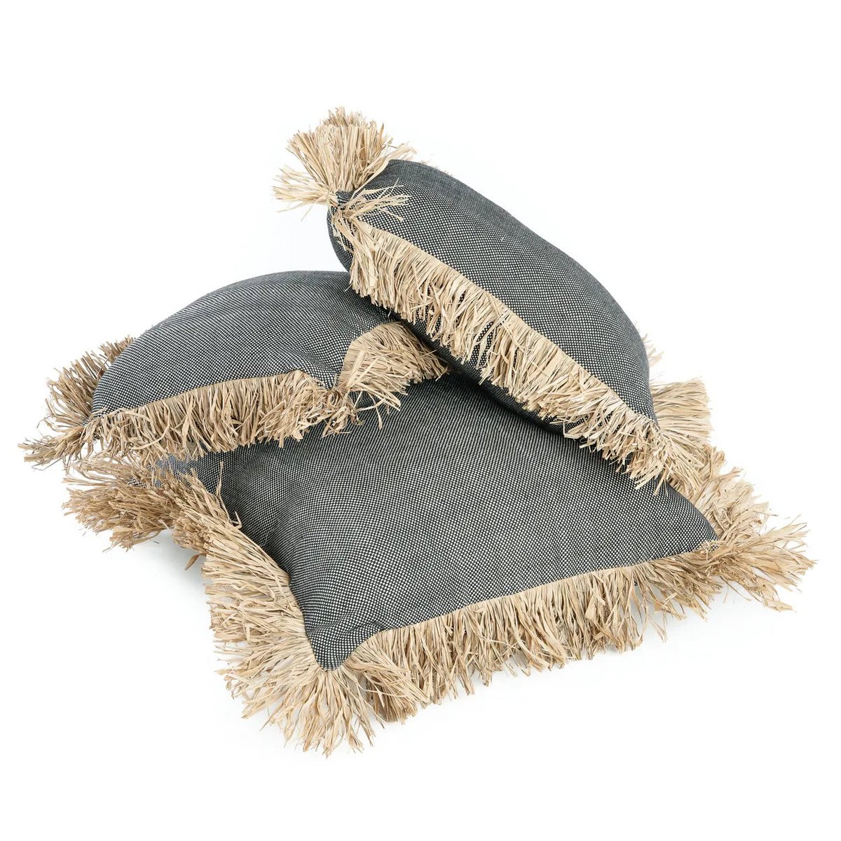 The Cotton Bonita Cushion Cover - Natural Black - 30x50