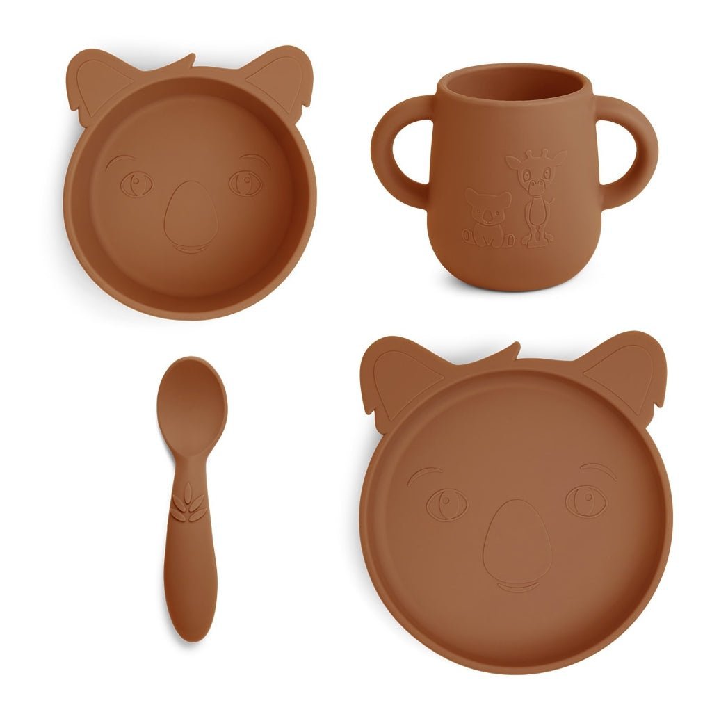 Lykke siliconen dinerset 4-pack Koala