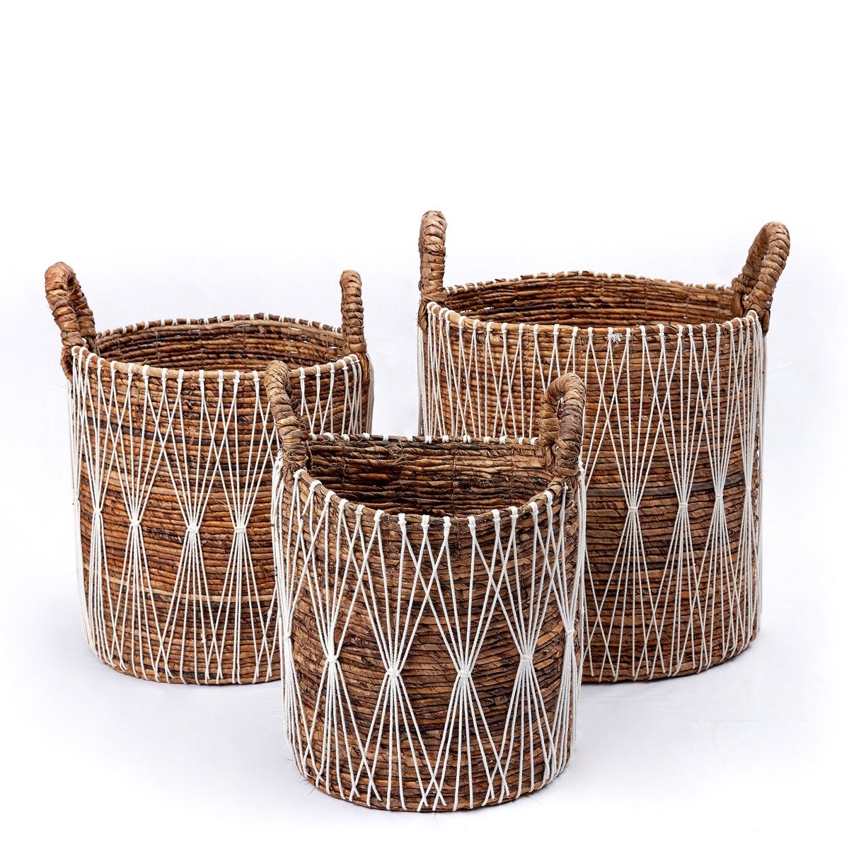 Boho laundry basket | Plant basket | Storage basket MANDURO made of banana fiber (3 sizes)