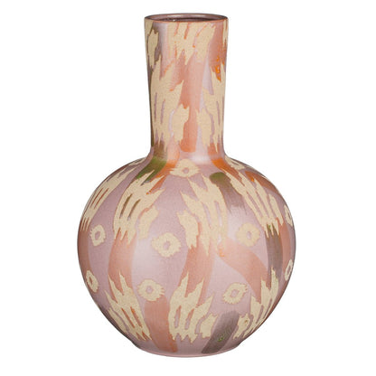 Javi Vase - H34 x Ø52 cm - Ceramic - Pink, Beige