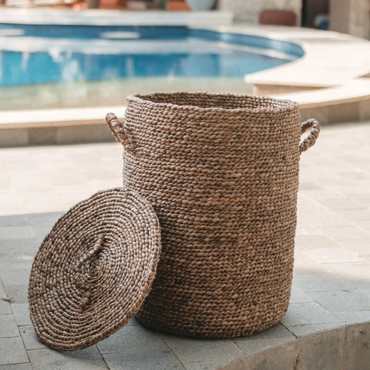 Storage basket with lid IKAT