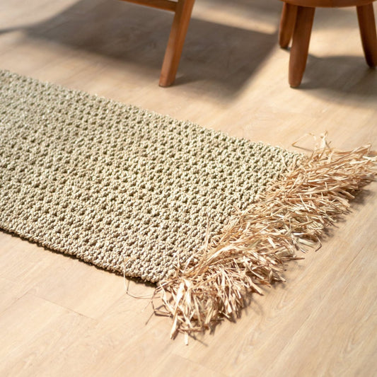 Seagrass rug with tassels Boho rug BARA