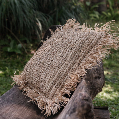 Boho Kussen GANDI gemaakt van Raffia