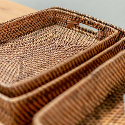 Rectangular Rattan Tray | Tray | Large Decorative Tray AMAHAI Brown (3 sizes)