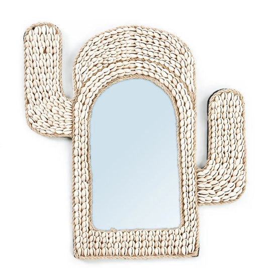 The Cactus Shell Mirror - White