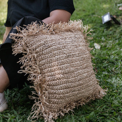 Boho Cushion GANDI made of Raffia