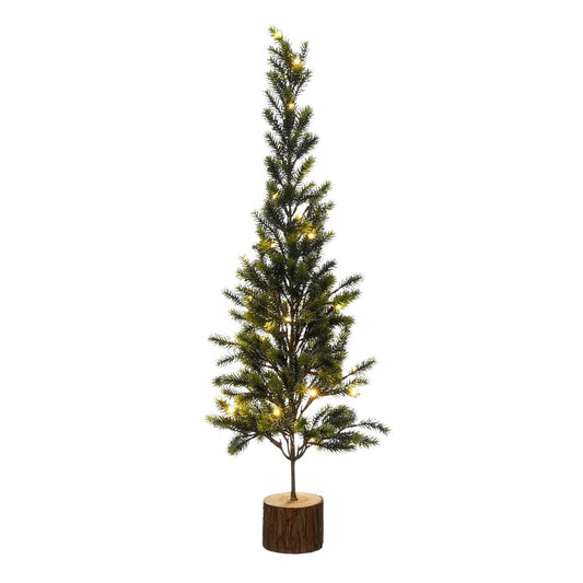 Kunstkerstboom met LED Verlichting - H80 x Ø35 cm - Groen