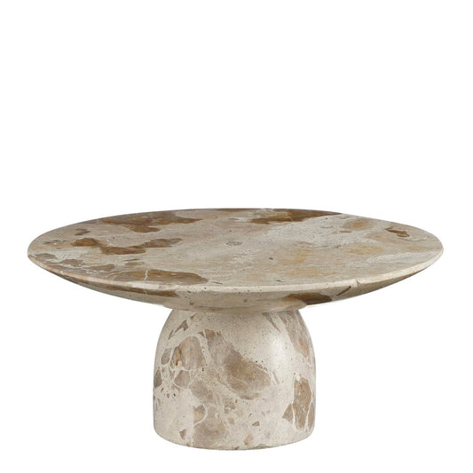 Finnos Cake Stand - H11 x Ø25 cm - Marble - Beige