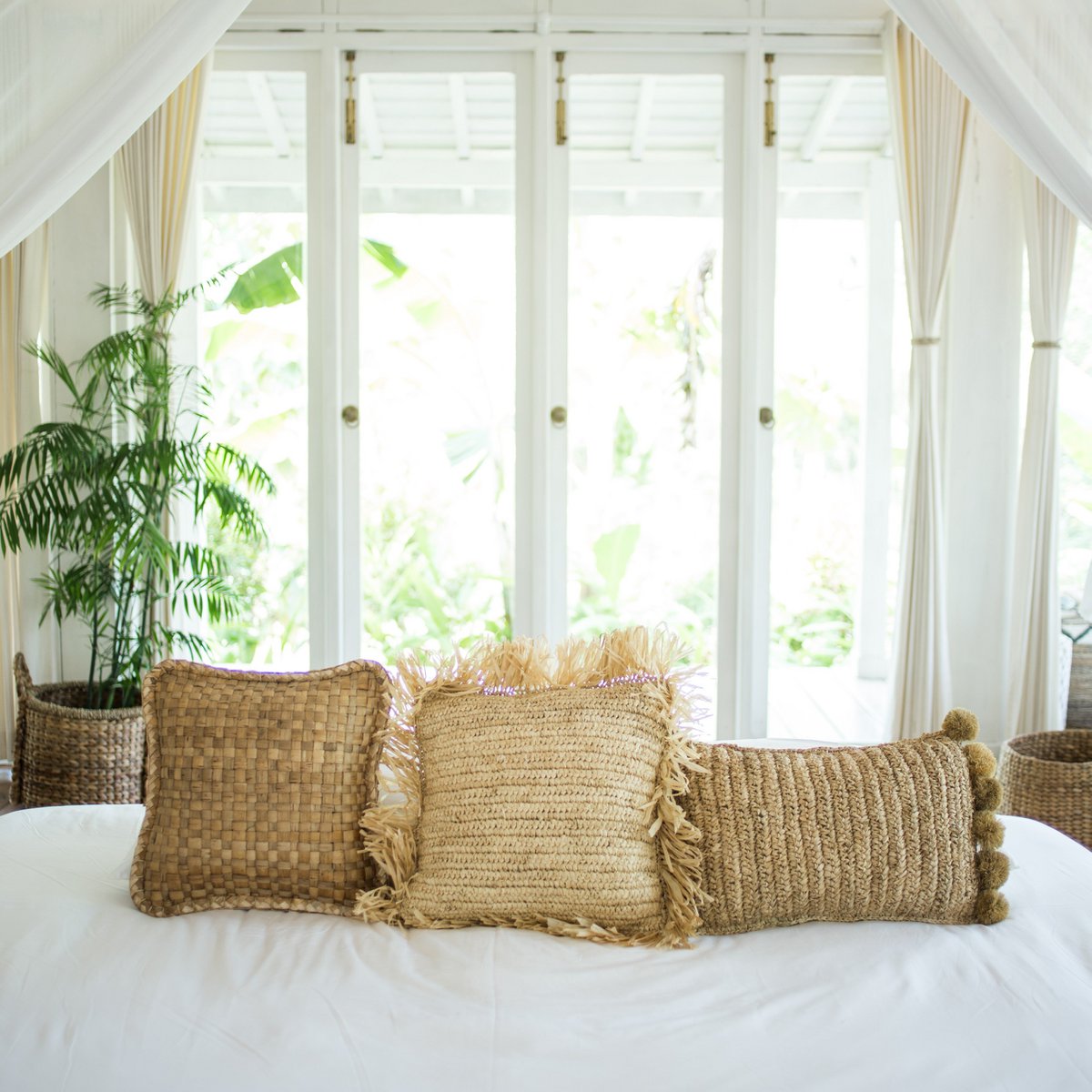 Boho Cushion SANUR made of Raffia